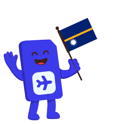 sim.do Maskottchen mit der Flagge von Nauru
