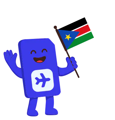 sim.do Maskottchen mit der Flagge von South Sudan